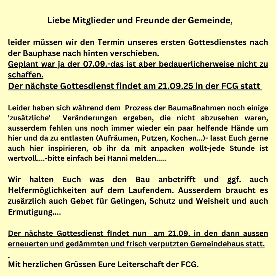 Wichtige Terminvorschau der Freien Christen Gemeinde Stockach (5)